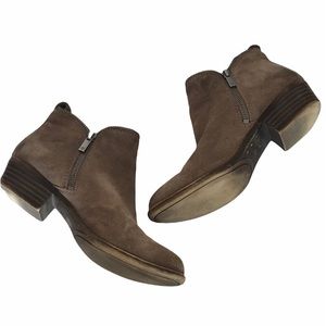 Lucky Brand Bartalino Suede Booties Beige Sz 6.5